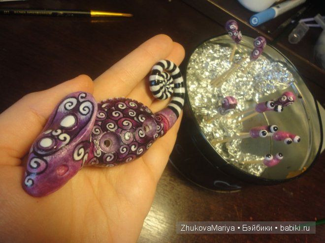 Как я делала фарфоровых хамелеончиков. Мастер-класс авторская игрушка своими руками