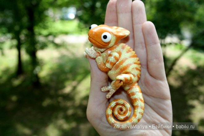 Как я делала фарфоровых хамелеончиков. Мастер-класс авторская игрушка своими руками