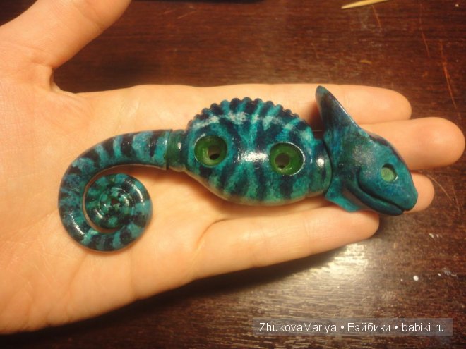 Как я делала фарфоровых хамелеончиков. Мастер-класс авторская игрушка своими руками