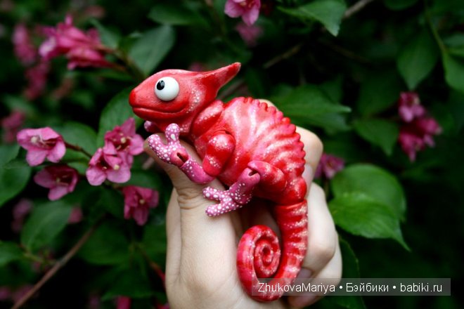 Как я делала фарфоровых хамелеончиков. Мастер-класс авторская игрушка своими руками