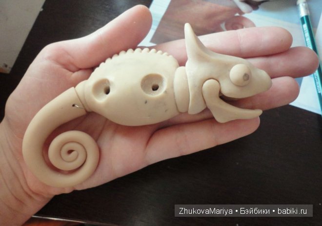 Как я делала фарфоровых хамелеончиков. Мастер-класс авторская игрушка своими руками (фото 6)