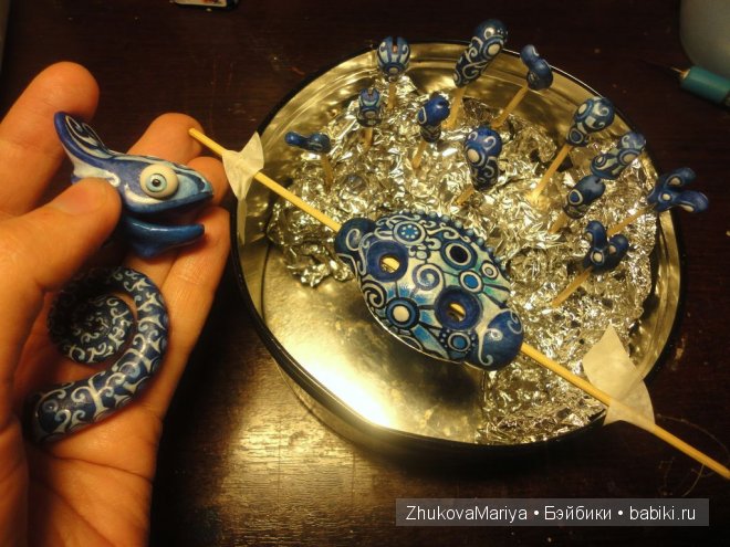 Как я делала фарфоровых хамелеончиков. Мастер-класс авторская игрушка своими руками