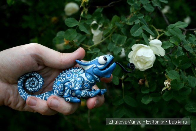 Как я делала фарфоровых хамелеончиков. Мастер-класс авторская игрушка своими руками