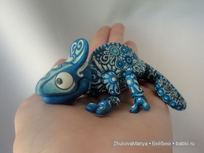 Как я делала фарфоровых хамелеончиков. Мастер-класс авторская игрушка своими руками