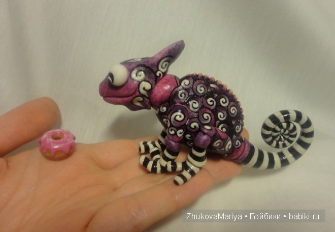 Как я делала фарфоровых хамелеончиков. Мастер-класс авторская игрушка своими руками