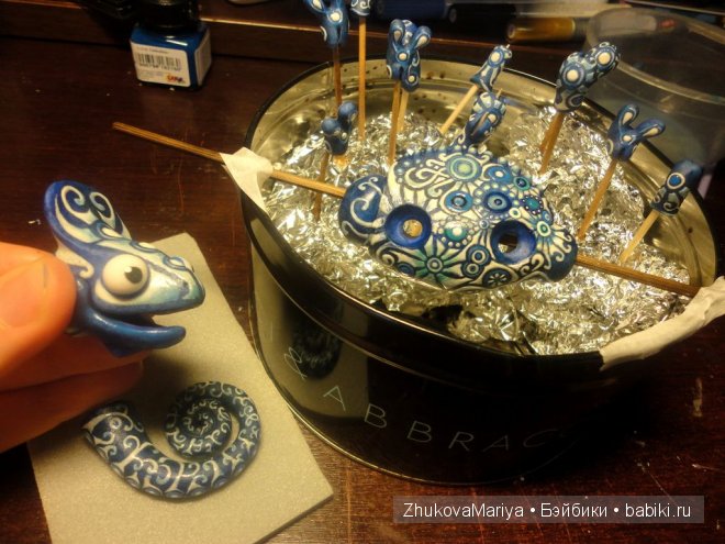 Как я делала фарфоровых хамелеончиков. Мастер-класс авторская игрушка своими руками