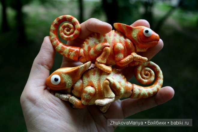 Еще пара хамелеонов — Авторские шарнирные куклы своими руками: лепка (фото 4)