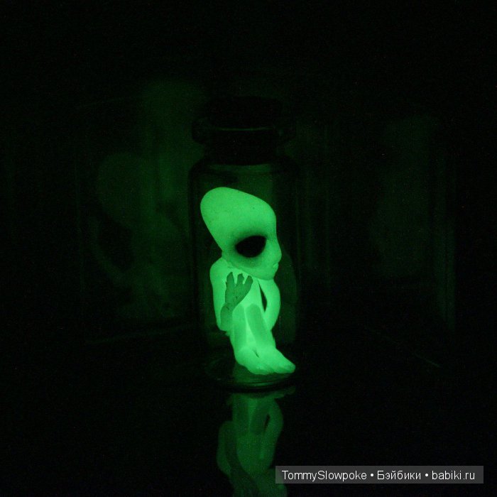 Пришелец в бутылочке — Лепка авторских игрушек и папье (фото 4)