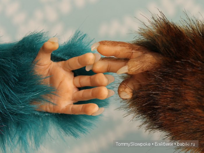 Бурый троллик — Игрушки в смешанной технике (мех и глина): Арт