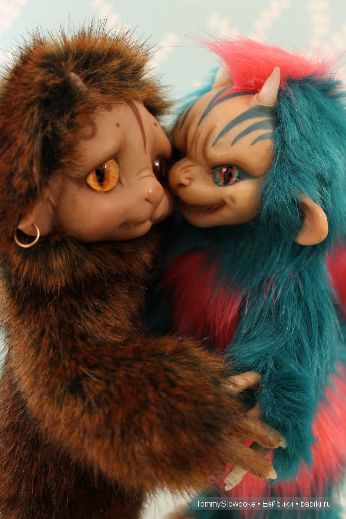 Бурый троллик — Игрушки в смешанной технике (мех и глина): Арт (фото 9)