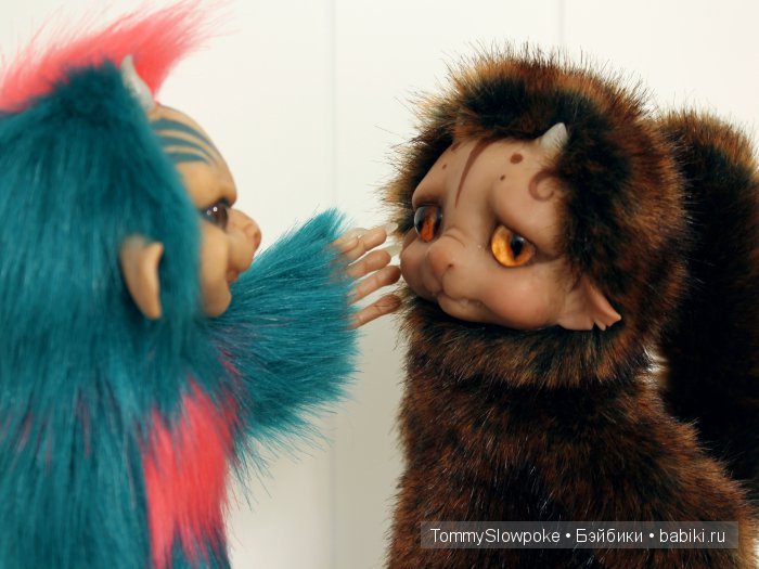 Бурый троллик — Игрушки в смешанной технике (мех и глина): Арт (фото 3)