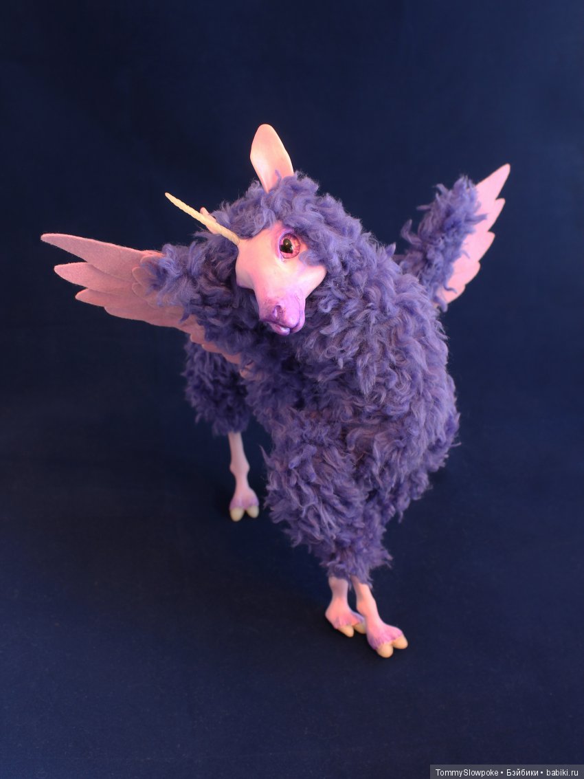 Летающая Лама-Единорог — Игрушки в смешанной технике (мех и глина): Арт (фото 5)