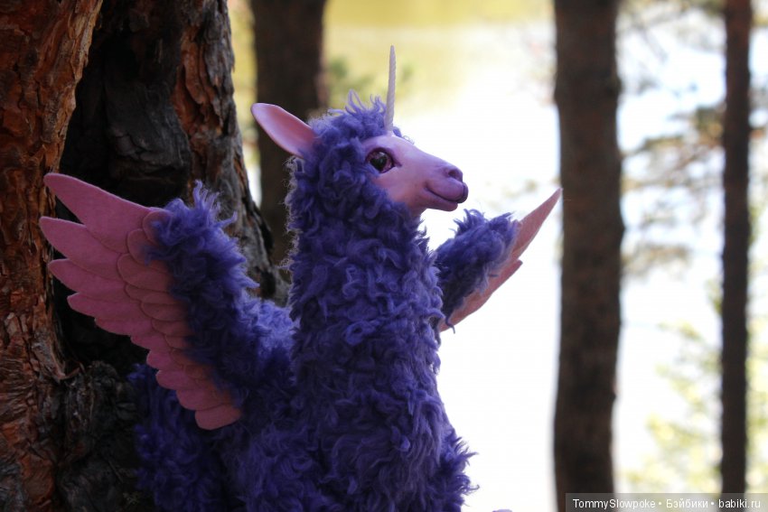 Летающая Лама-Единорог — Игрушки в смешанной технике (мех и глина): Арт