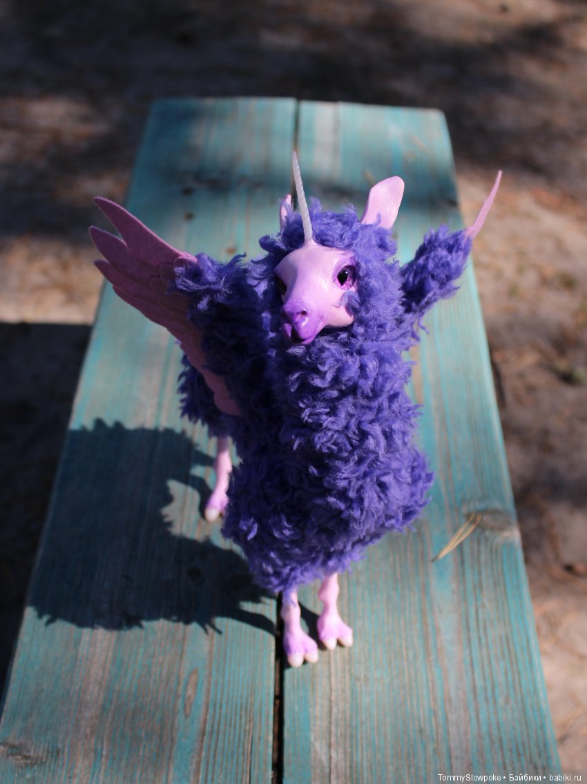 Летающая Лама-Единорог — Игрушки в смешанной технике (мех и глина): Арт