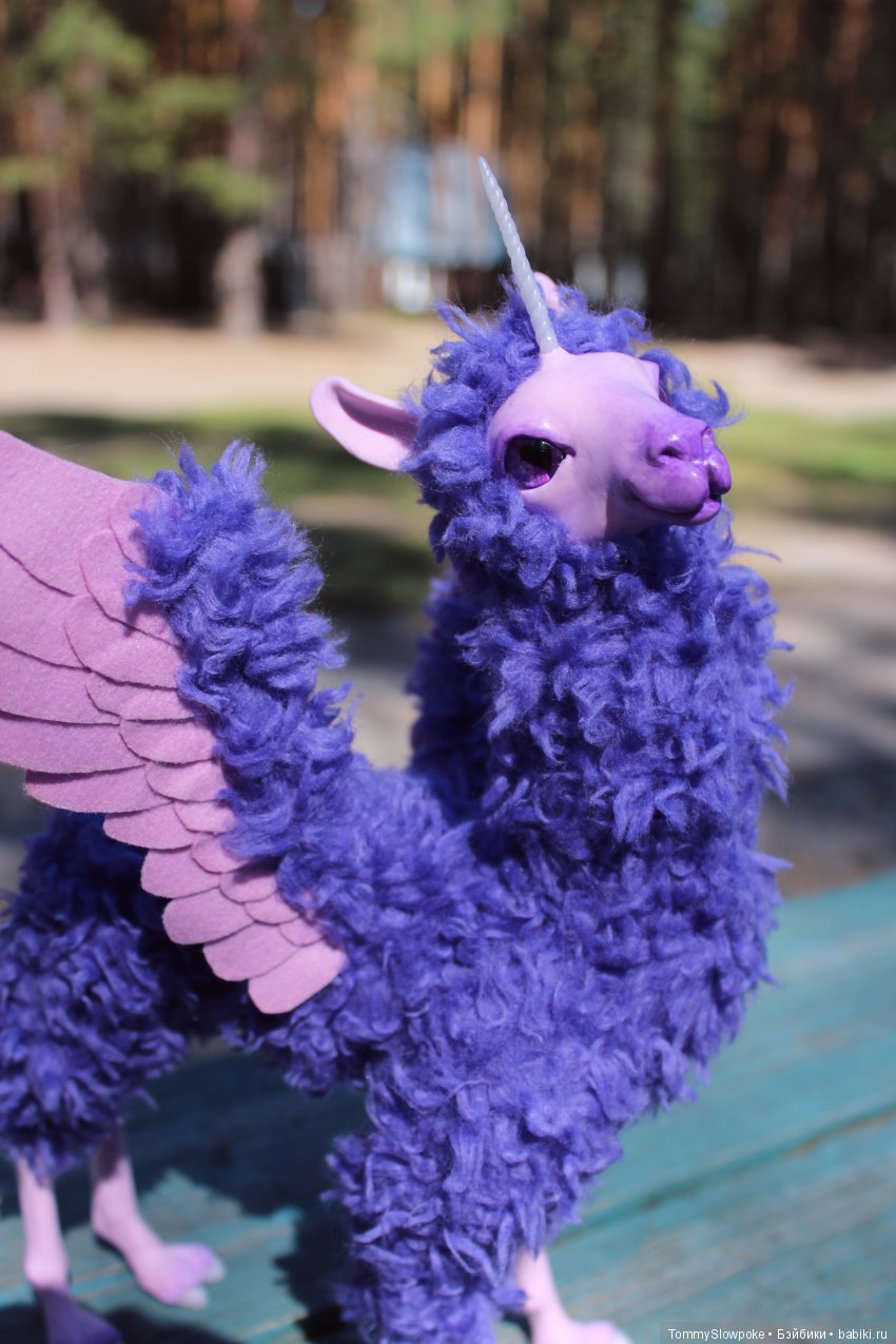 Летающая Лама-Единорог — Игрушки в смешанной технике (мех и глина): Арт
