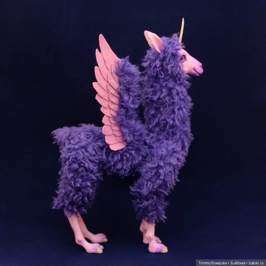 Летающая Лама-Единорог — Игрушки в смешанной технике (мех и глина): Арт