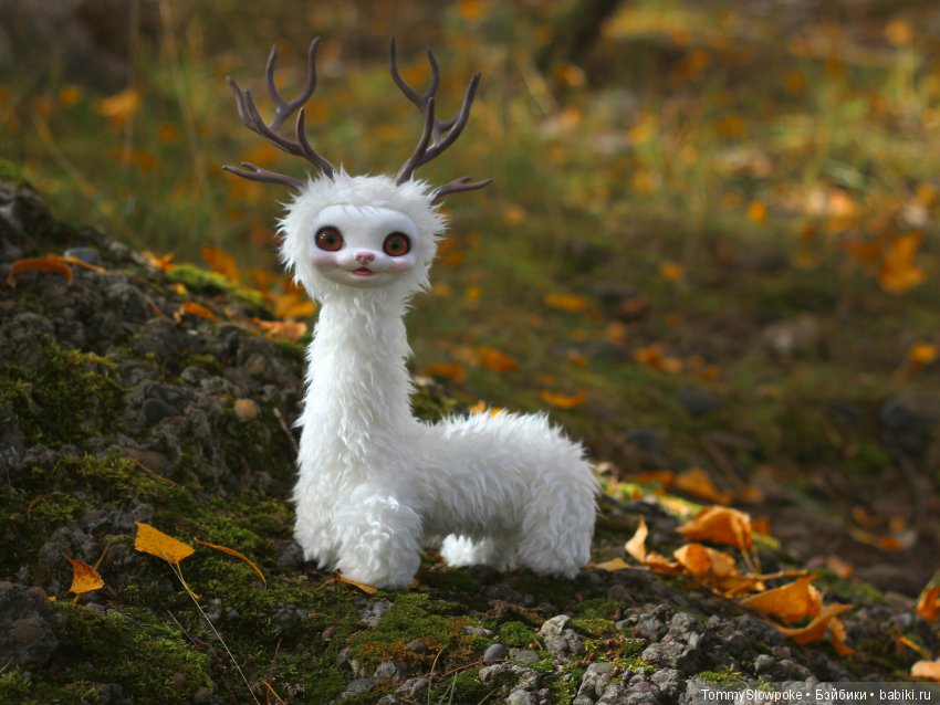 Лесной дух Йоши — Игрушки в смешанной технике (мех и глина): Арт (фото 4)