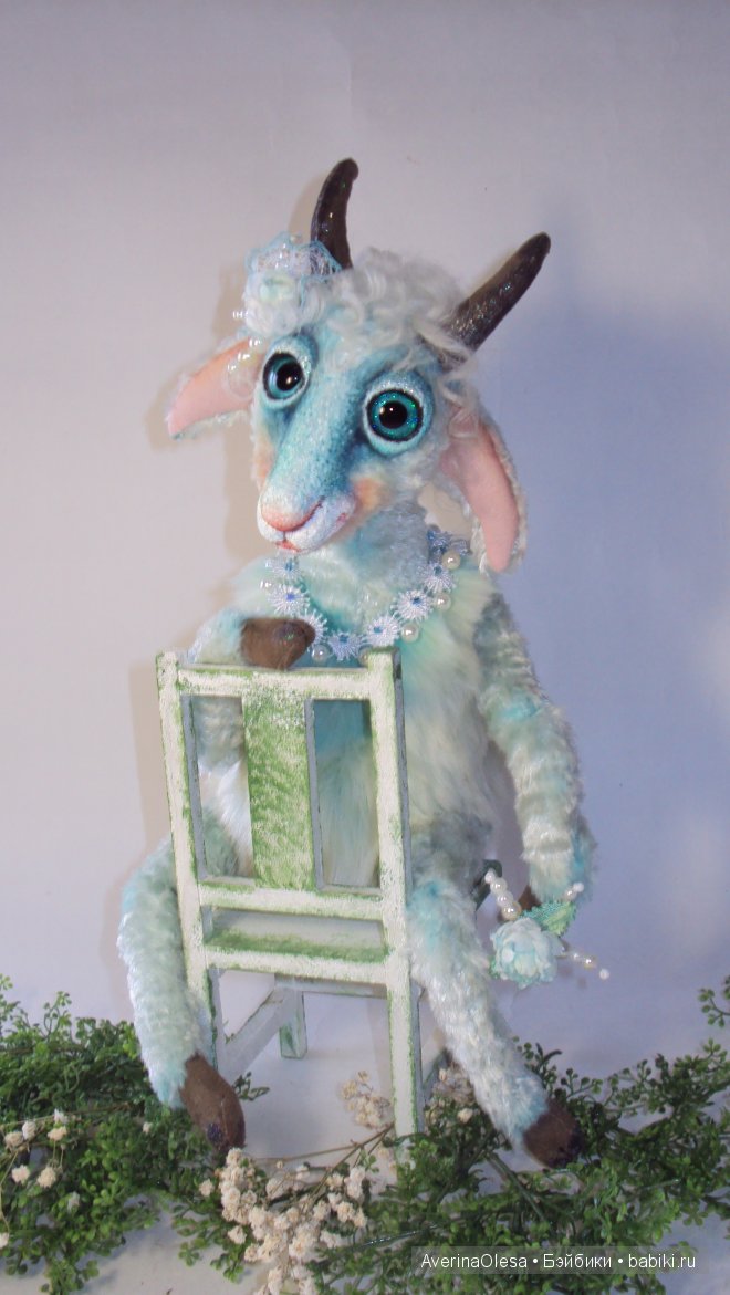 Новогодняя козочка — Игрушки в смешанной технике (мех и глина): Арт (фото 7)