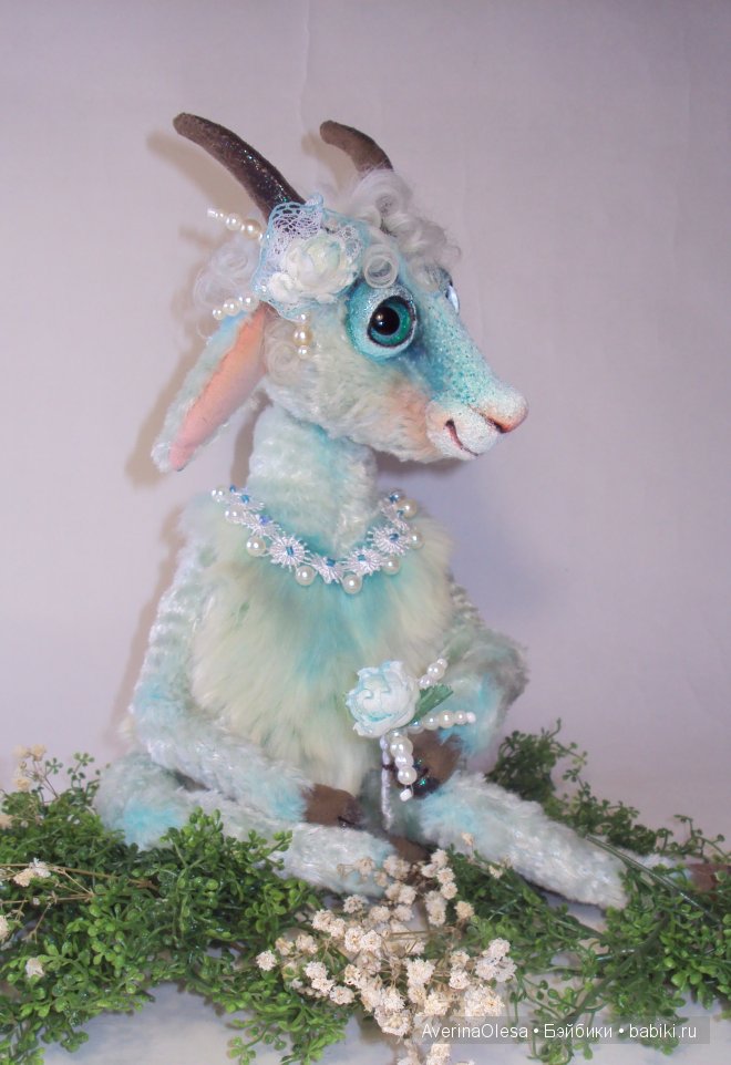 Новогодняя козочка — Игрушки в смешанной технике (мех и глина): Арт (фото 5)