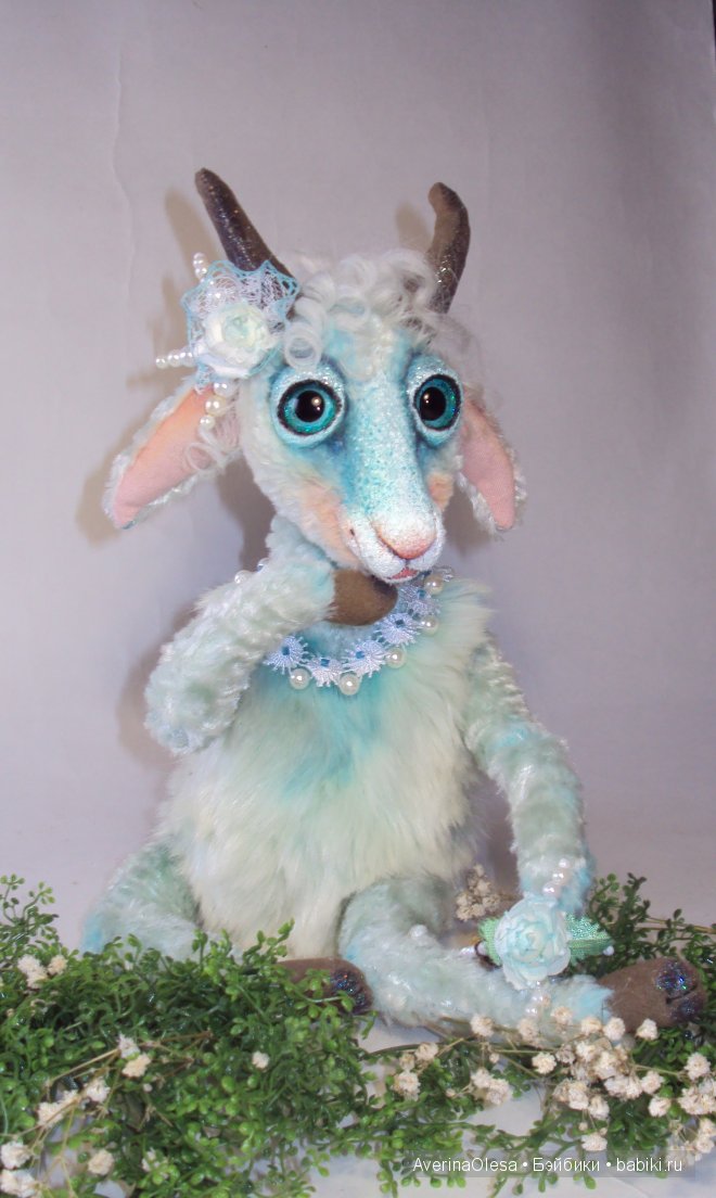 Новогодняя козочка — Игрушки в смешанной технике (мех и глина): Арт (фото 10)