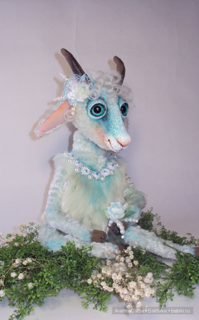 Новогодняя козочка — Игрушки в смешанной технике (мех и глина): Арт (фото 3)