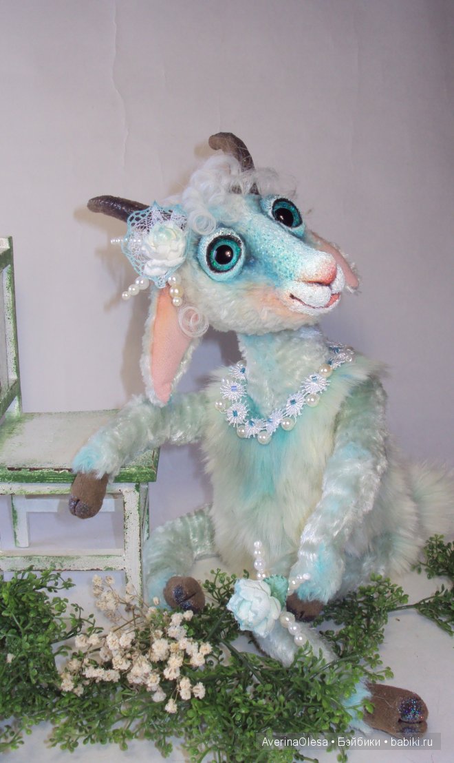 Новогодняя козочка — Игрушки в смешанной технике (мех и глина): Арт (фото 9)