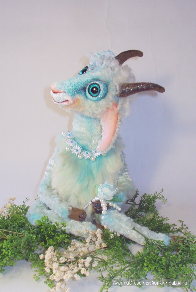 Новогодняя козочка — Игрушки в смешанной технике (мех и глина): Арт (фото 4)