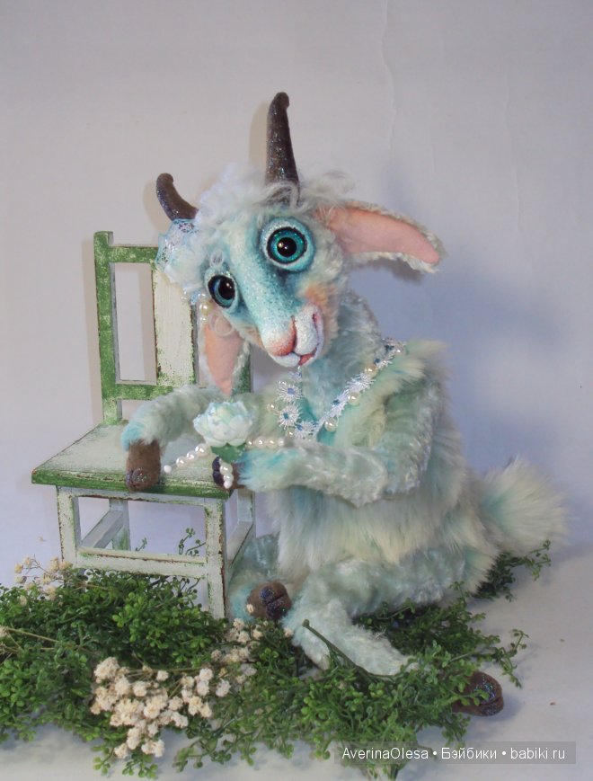 Новогодняя козочка — Игрушки в смешанной технике (мех и глина): Арт (фото 6)