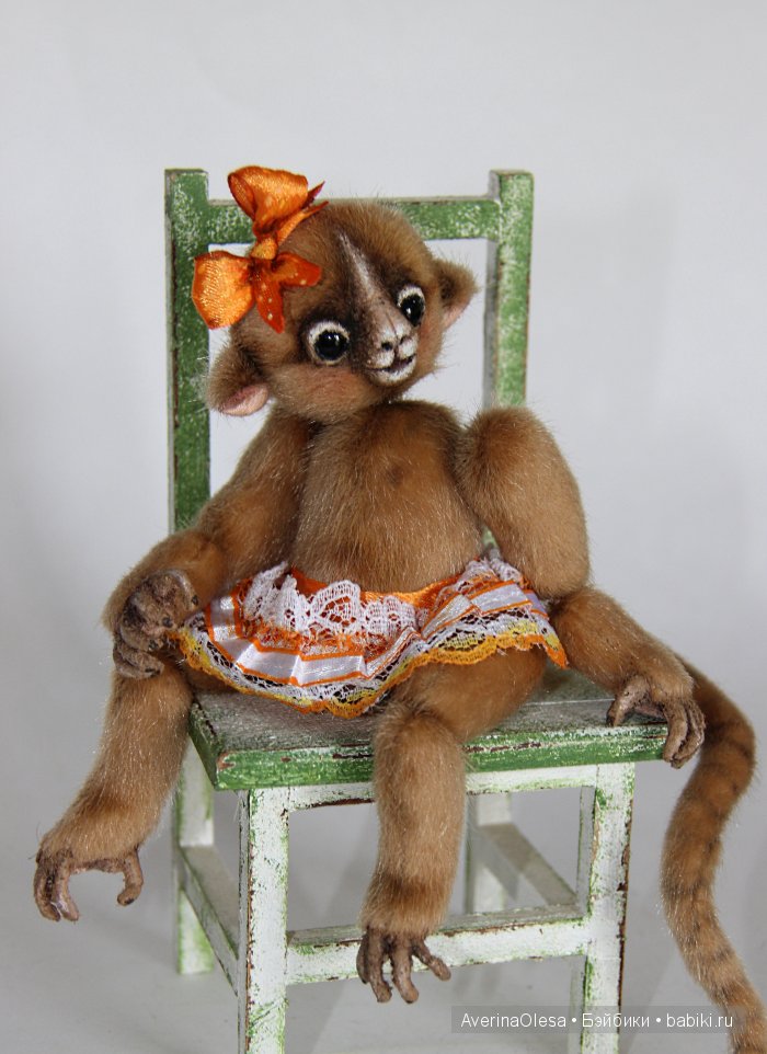 Обезьянка Кнопа. Игрушка ручной работы (фото 9)