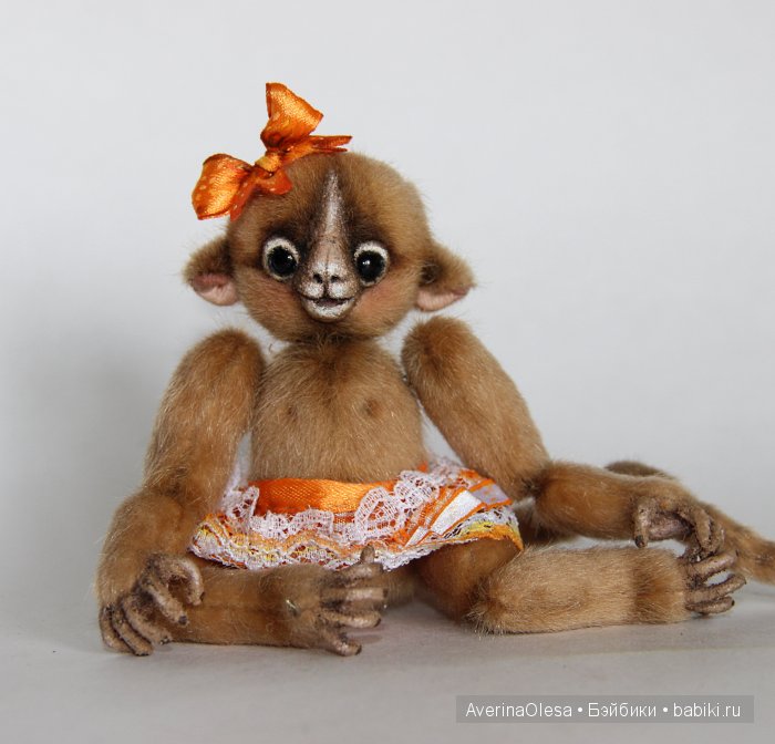 Обезьянка Кнопа. Игрушка ручной работы