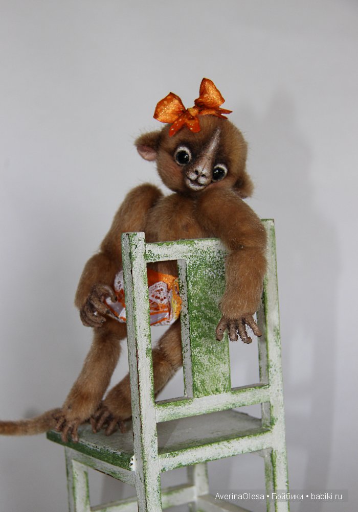 Обезьянка Кнопа. Игрушка ручной работы (фото 10)