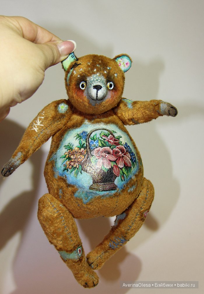 Музыкальный мишка тедди Корзина цветов (фото 4)