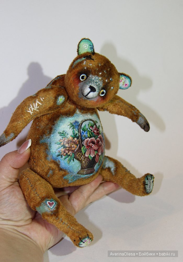 Музыкальный мишка тедди Корзина цветов (фото 3)