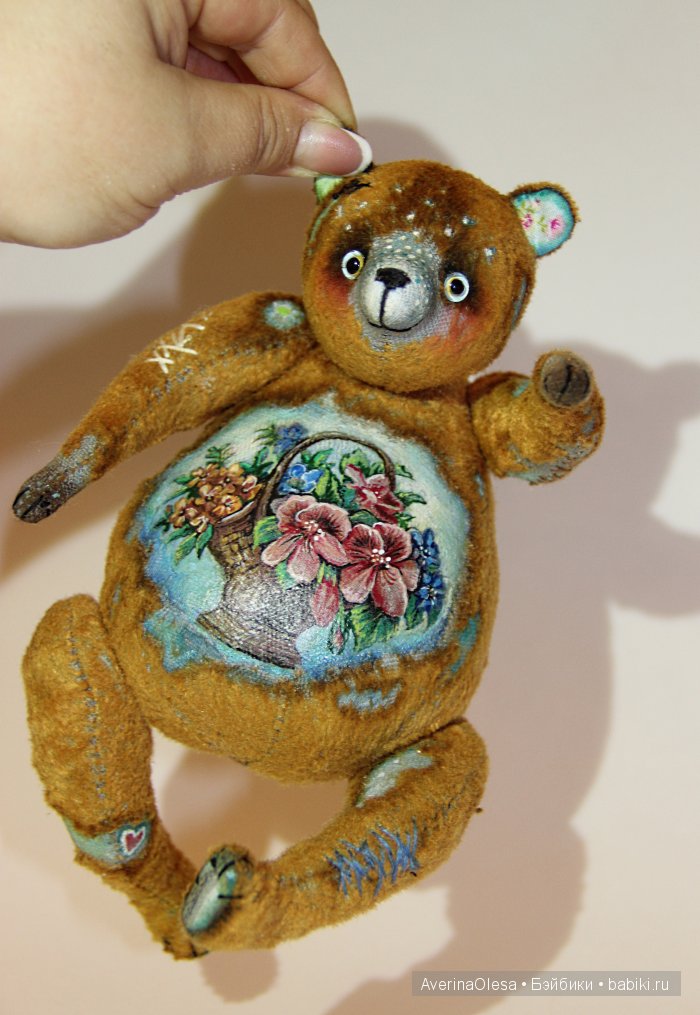 Музыкальный мишка тедди Корзина цветов (фото 7)