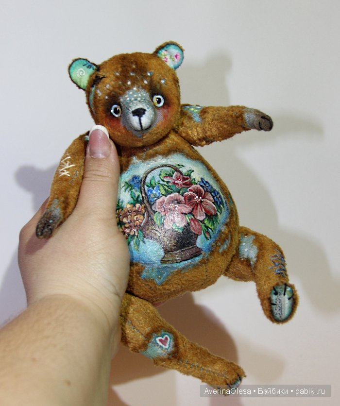 Музыкальный мишка тедди Корзина цветов (фото 5)