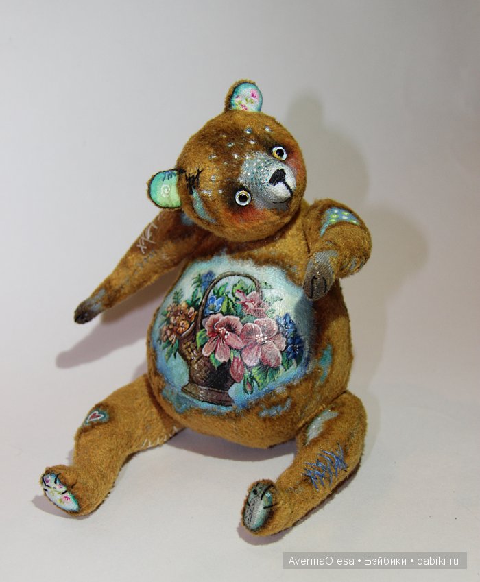 Музыкальный мишка тедди Корзина цветов