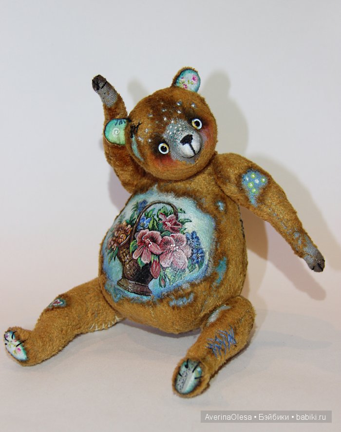 Музыкальный мишка тедди Корзина цветов