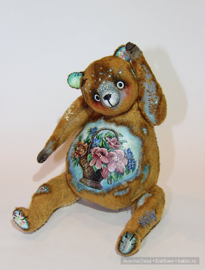 Музыкальный мишка тедди Корзина цветов