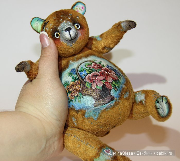 Музыкальный мишка тедди Корзина цветов (фото 6)