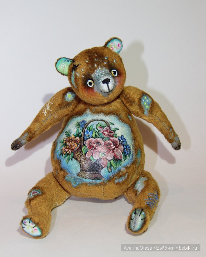 Музыкальный мишка тедди Корзина цветов (фото 2)