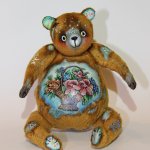 Музыкальный мишка тедди Корзина  цветов