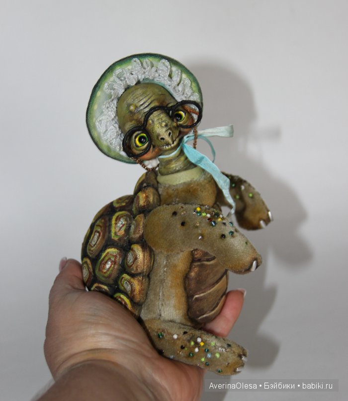 Бабушка Черепаха — Игрушки в смешанной технике (мех и глина): Арт (фото 6)