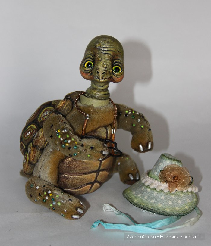 Бабушка Черепаха — Игрушки в смешанной технике (мех и глина): Арт