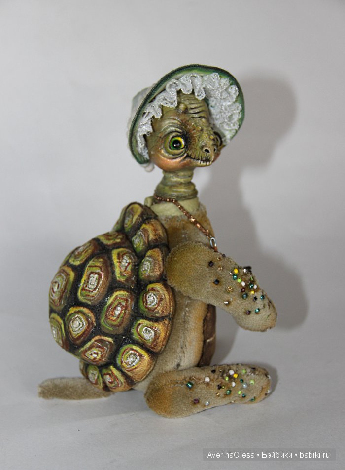Бабушка Черепаха — Игрушки в смешанной технике (мех и глина): Арт