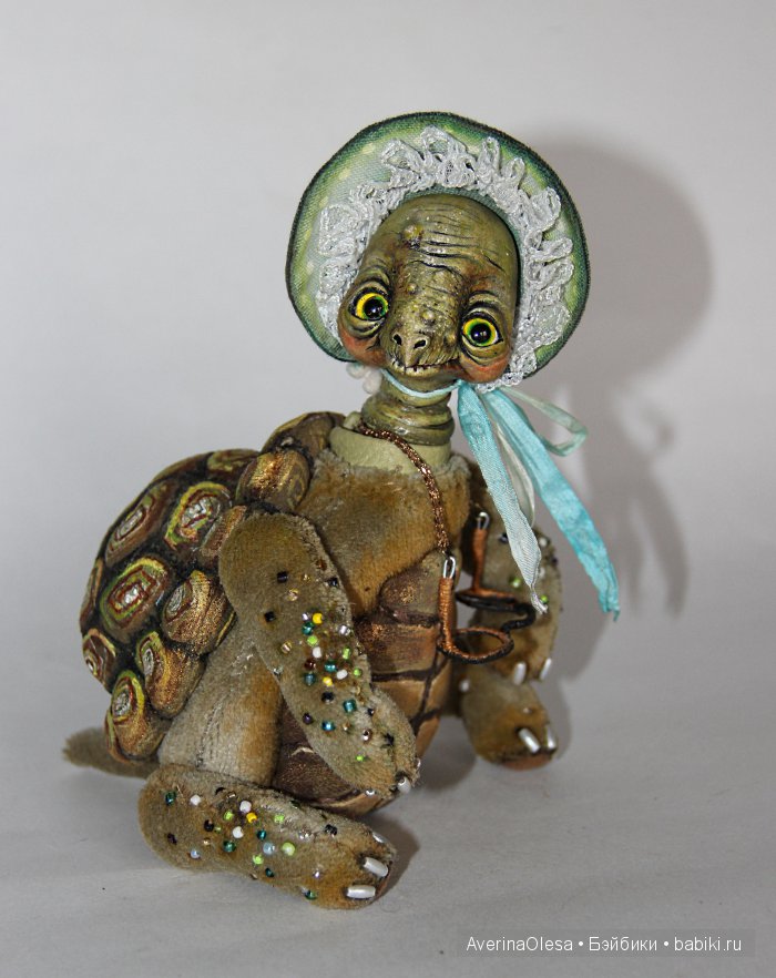 Бабушка Черепаха — Игрушки в смешанной технике (мех и глина): Арт
