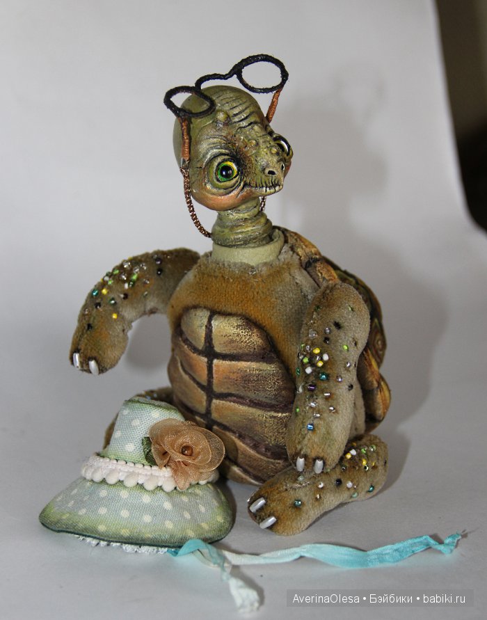 Бабушка Черепаха — Игрушки в смешанной технике (мех и глина): Арт