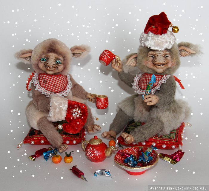 Скоро новый год — Игрушки в смешанной технике (мех и глина): Арт (фото 6)