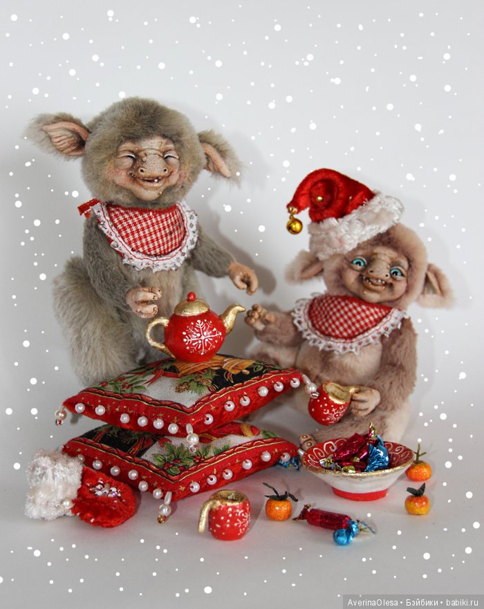 Скоро новый год — Игрушки в смешанной технике (мех и глина): Арт