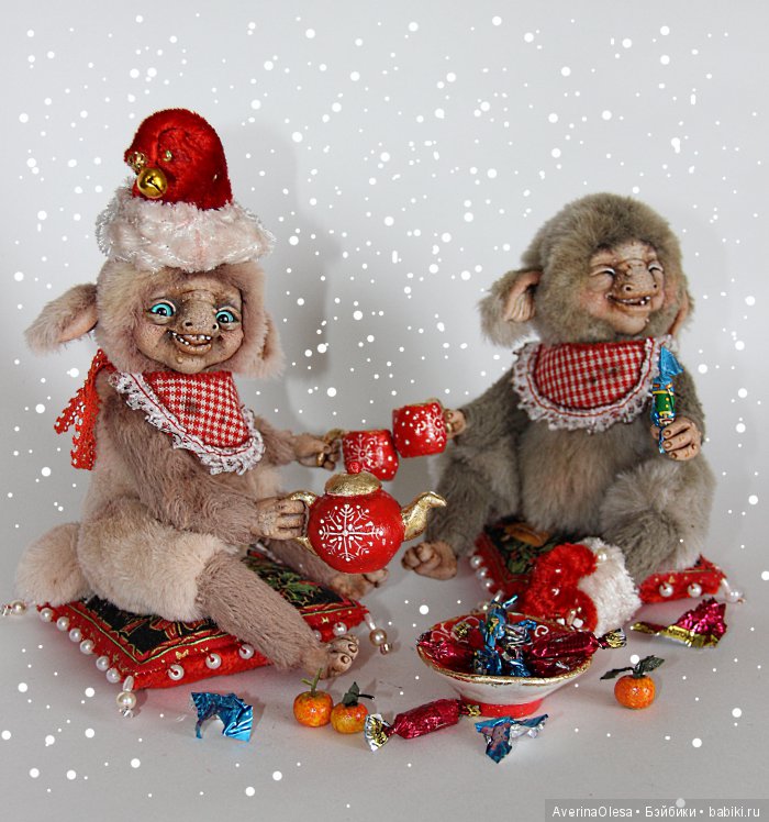 Скоро новый год — Игрушки в смешанной технике (мех и глина): Арт (фото 3)