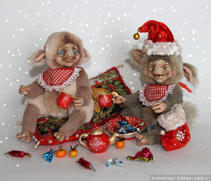 Скоро новый год — Игрушки в смешанной технике (мех и глина): Арт (фото 7)